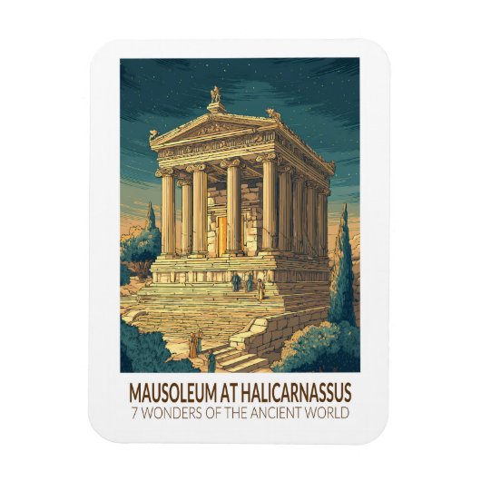 Mausoleum at Halicarnassus 7 Wonders of the World Magnet (Vertikal)