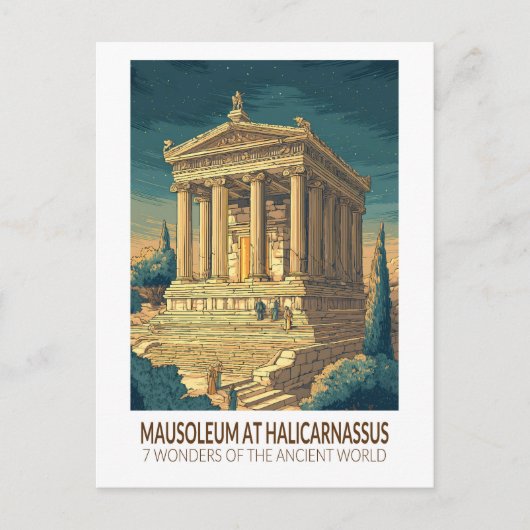 Mausoleum at Halicarnassus 7 Wonders of the World Postkarte (Vorderseite)
