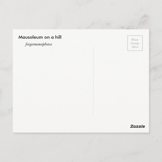 Mausoleum auf einem Hügel Postkarte (Rückseite)