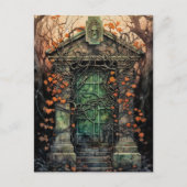 Mausoleum Door Halloween Postkarte (Vorderseite)