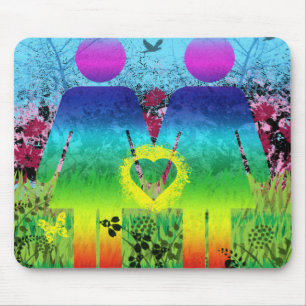Mauspad Abstrakt Digitale Graffiti Regenbogen Lieb
