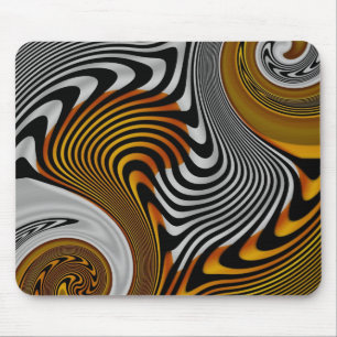 Mauspad abstrakt Orange Schwarz Silber Design