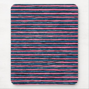 Mauspad, bemalte Streifen, Blau und Pink Mousepad