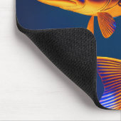 Mauspad | Blaues Fisch-Logo-Design | Minimalistisc (Ecke)
