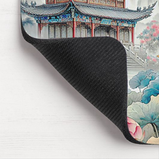 MAUSPAD - Drache, Pagode und Blumengarten (Ecke)