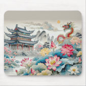 MAUSPAD - Drache, Pagode und Blumengarten (Vorne)