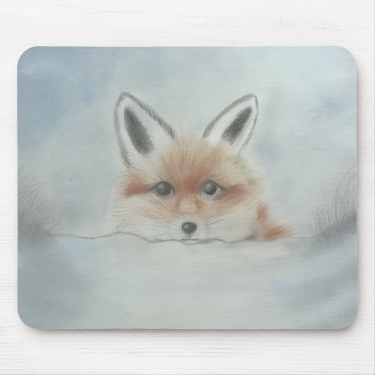 Mauspad, Fuchswelpe im Winter Mousepad (Vorne)