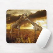 Mauspad Giraffen Sonnenuntergang (Mit Mouse)