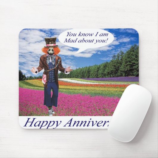 Mauspad. Glücklicher Jahrestag. Panda/Madhatter Mousepad (Mit Mouse)