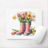 Mauspad-Hallo Frühling Florales Mauspad (Mit Mouse)