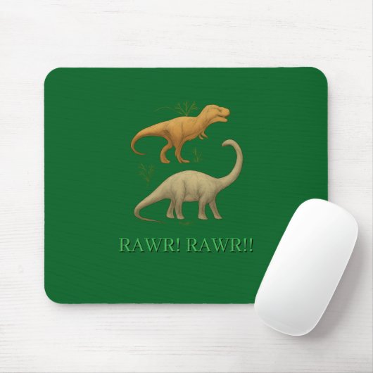 Mauspad - Ich liebe Dinosaurier Rawr Rawr (Mit Mouse)