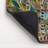 Mauspad in braun Blues grau & Grüntöne (Ecke)