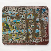 Mauspad in braun Blues grau & Grüntöne (Vorne)