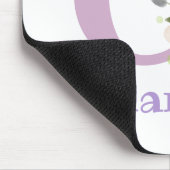 Mauspad Initial Plus Name & Blumen Design (Ecke)