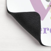 Mauspad Initial Plus Name & Blumen Design (Ecke)