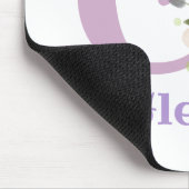 Mauspad Initial Plus Name & Blumen Design (Ecke)