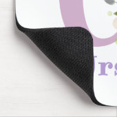 Mauspad Initial Plus Name & Blumen Design (Ecke)