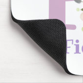 Mauspad Initial Plus Name & Blumen Design (Ecke)