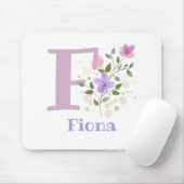 Mauspad Initial Plus Name & Blumen Design (Mit Mouse)