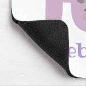Mauspad Initial Plus Name & Blumen Design (Ecke)