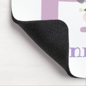 Mauspad Initial Plus Name & Blumen Design (Ecke)