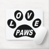 Mauspad-Liebe auf Paws Black Mousepad (Mit Mouse)