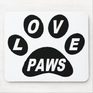 Mauspad-Liebe auf Paws Black Mousepad