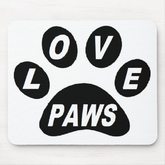 Mauspad-Liebe auf Paws Black Mousepad (Vorne)