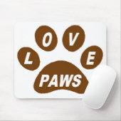 Mauspad-Liebe Paws Brown Mousepad (Mit Mouse)