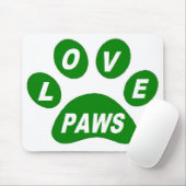 Mauspad Liebe Paws Green (Mit Mouse)