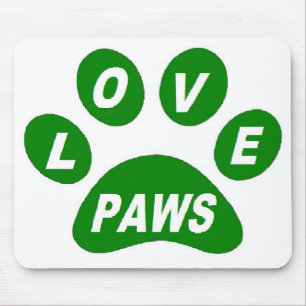 Mauspad Liebe Paws Green