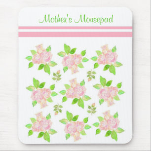 Mauspad mit anpassbaren Vintage-Rosen in Rosa