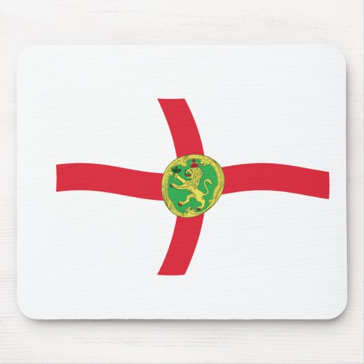 Mauspad mit Flagge von Alderney (Vorne)