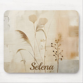 Mauspad mit gepressten Blumen und Gras