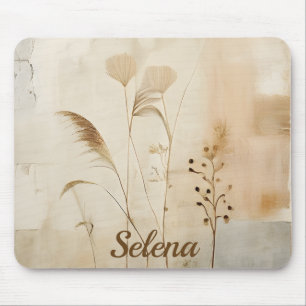 Mauspad mit gepressten Blumen und Gras
