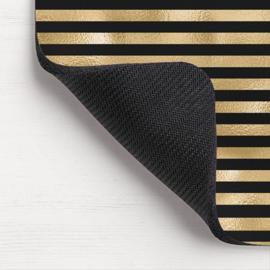 Mauspad mit Gold und schwarzem Streifen (Ecke)