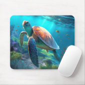 Mauspad mit Meereswildlife mit Meeresschildkröte D (Mit Mouse)