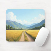 Mauspad mit Naturlandschaft und unbefestigter Stra (Mit Mouse)