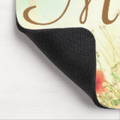 Mauspad mit rosa Wildblumen-Monogramm Anfangsbuchs (Ecke)