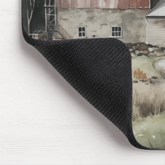 Mauspad mit rotem Stall (Ecke)