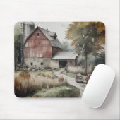 Mauspad mit rotem Stall (Mit Mouse)