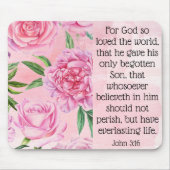 Mauspad mit Schrift. John 3:16. (Vorne)