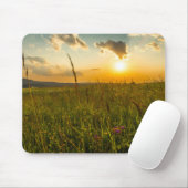 Mauspad mit Sonnenuntergang in den Bergen (Mit Mouse)