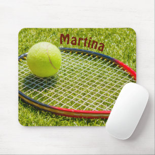 Mauspad mit Tennisball und Schläger