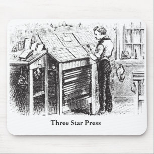 Mauspad mit Vintage-Bild eines Schriftsetzers