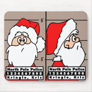 Mauspad mit Weihnachtsmann-Mugshot