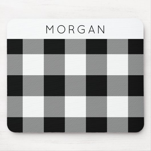 Mauspad mit weißem und schwarzem Karo (Vorne)
