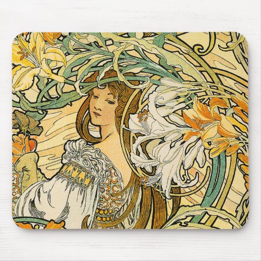 Mauspad: Mucha - Die Blumensprache Mousepad (Vorne)
