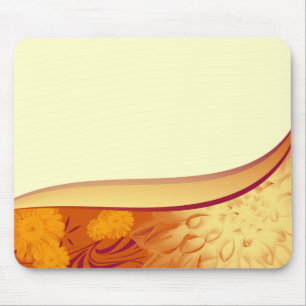 Mauspad Orange Gelbe Blumen