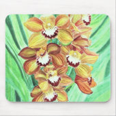 Mauspad - orange & gelbe Orchideen (Vorne)